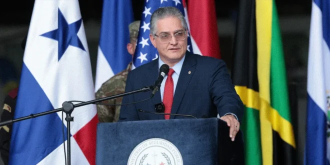 El Ministro de la Presidencia Juan Carlos Orillac inaugurando los ejercicios de seguridad Panamax 2026