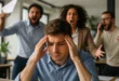 Profesional estresado en su oficina a punto de sufrir un desborde emocional o crash out
