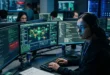 Estudiante trabajando en ciberseguridad con plataforma virtual