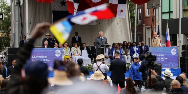 Presidente José Raúl Mulino durante la inauguración de Little Panama Way en Brooklyn Nueva York