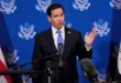 Secretario de Estado Marco Rubio durante una conferencia sobre la situación política en Venezuela