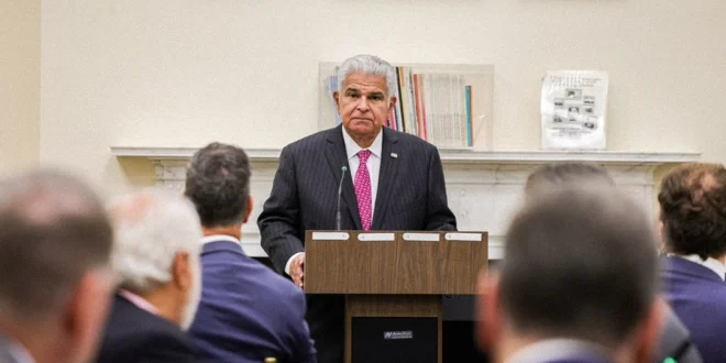 El presidente de Panamá José Raúl Mulino en reunión con directivos del Council of the Americas en Nueva York