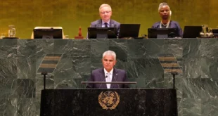 El presidente de Panamá, José Raúl Mulino, durante su discurso en la Asamblea General de la ONU.