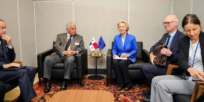 Reunión bilateral entre Úrsula von der Leyen y José Raúl Mulino sobre cooperación fiscal y energética